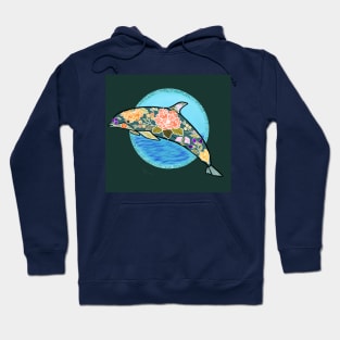 Floral Embellished Dolphin Hoodie